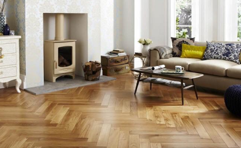 Herringbone floors installed and designed for a stunning result